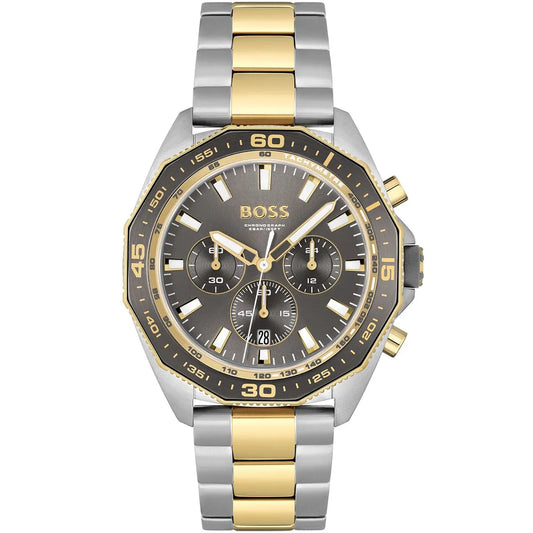 Hugo Boss Energy 1513974 Two-Tone Silver Gold Case Gray Dial Men's Watch