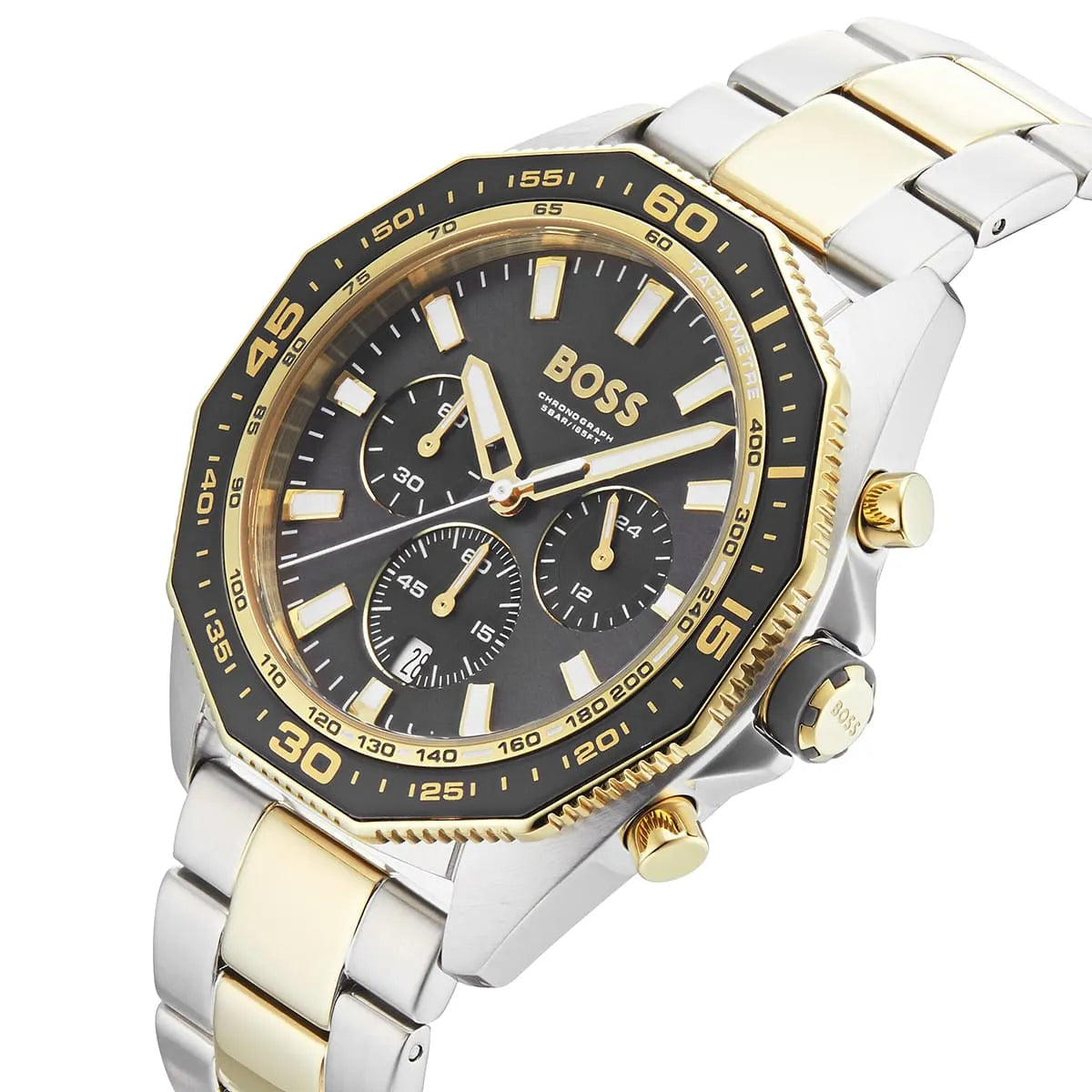 Hugo Boss Energy 1513974 Two-Tone Silver Gold Case Gray Dial Men's Watch