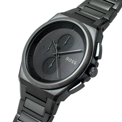 Hugo Boss Steer 1513996 Gray Ion-Plated Stainless Steel Gray Dial Men's Watch