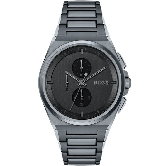 Hugo Boss Steer 1513996 Gray Ion-Plated Stainless Steel Gray Dial Men's Watch