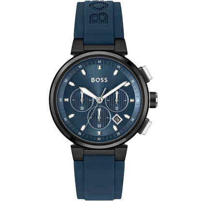 Hugo Boss Runner 1513998 Black Case Blue Dial Blue Rubber Men's Watch