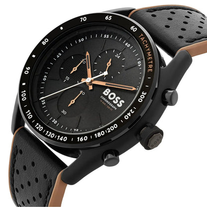 Hugo Boss Centre Court 1514022 Gunmetal Case Black Dial Black Rubber Men's Watch