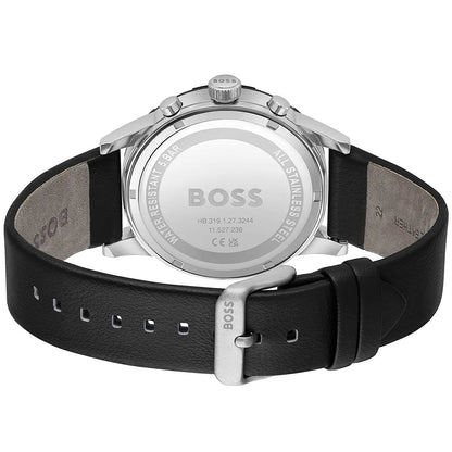 Hugo Boss Solgrade 1514031 Grey Case Black Dial Black Leather Men's Watch