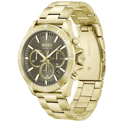 Hugo Boss Runner 1514059 Gold Ion-Plated Stainless Steel Gray Dial Men's Watch