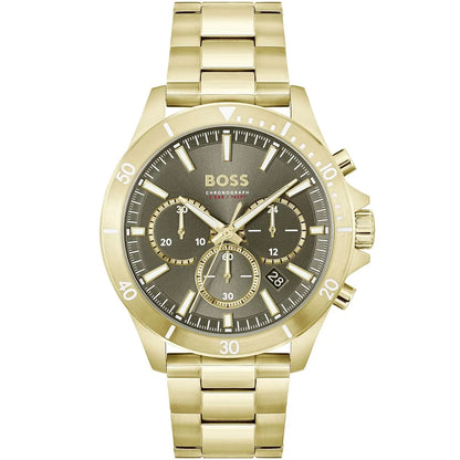Hugo Boss Runner 1514059 Gold Ion-Plated Stainless Steel Gray Dial Men's Watch