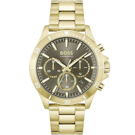 Hugo Boss Runner 1514059 Gold Ion-Plated Stainless Steel Gray Dial Men's Watch