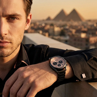 Hugo Boss Top 1514095 Black Ion-Plated Case Rose Gold Dial Black Metal Men's Watch