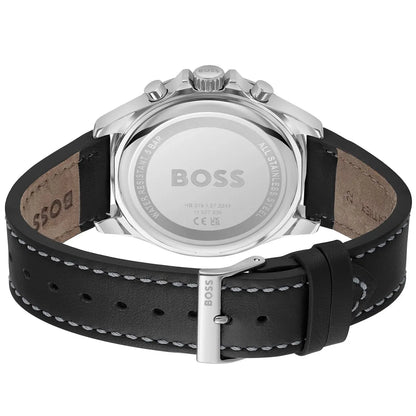 Hugo Boss Troper 1514099 Silver Case Black Dial Black Leather Men's Watch