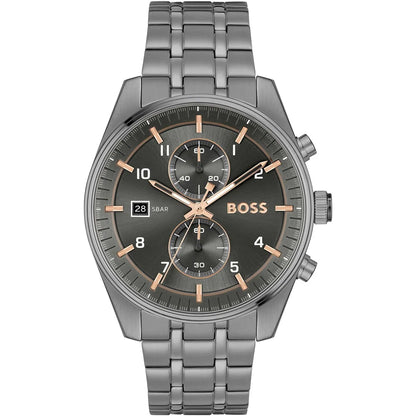 Hugo Boss Sky Traveller 1514153 Gray Ion-Plated Stainless Steel Gray Dial Men's Watch