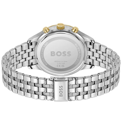 Hugo Boss Avery 1514159 Silver Gold Case Green Dial Silver Metal Men's Watch