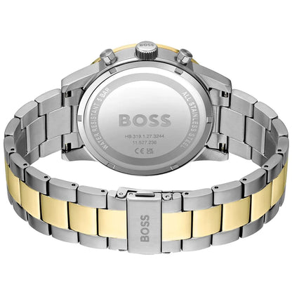 Hugo Boss Runner 1514163 Two-Tone Silver Gold Case Blue Dial Men's Watch