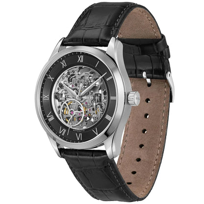 Hugo Boss Principe 1514234 Silver Case Black Skeleton Automatic Men's Watch