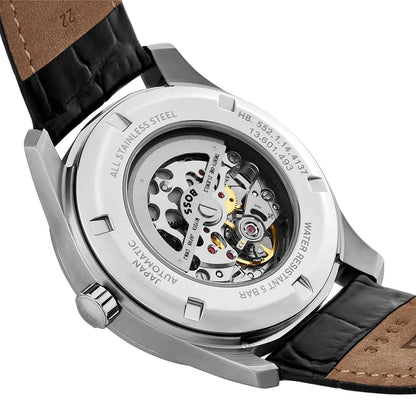 Hugo Boss Principe 1514234 Silver Case Black Skeleton Automatic Men's Watch