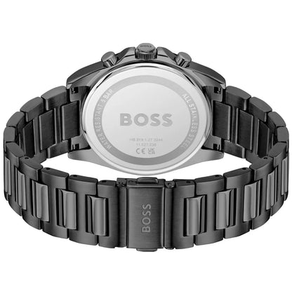 Hugo Boss Strike 1514242 Chronograph Light Blue Dial Gunmetal Stainless Steel Men's Watch