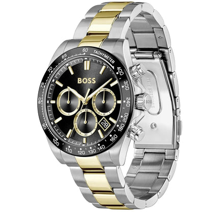 Hugo Boss Hero Chronograph 1514269 Two-Tone Gold Black Dial Men's Watch