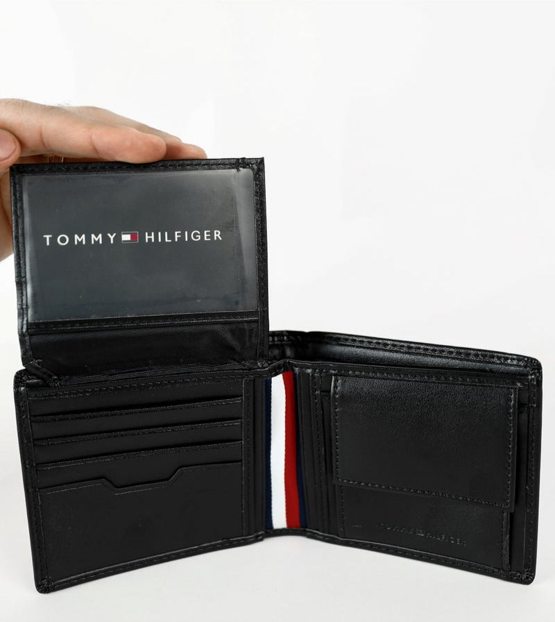 TH Black Leather Wallet For Men 1#