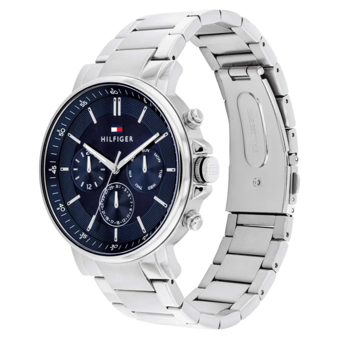 Tommy Hilfiger Men’s Watch – Model 1710588 | Blue Dial with Silver Stainless-Steel Bracelet