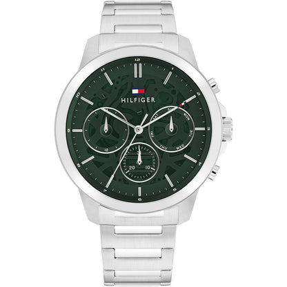 Tommy Hilfiger Henry 1710686 Silver Green Skeleton Dial Metal Men's Watch