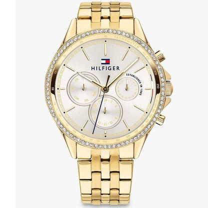 Tommy Hilfiger Ari 1781977 Gold-Tone Crystal Bezel Women's Watch