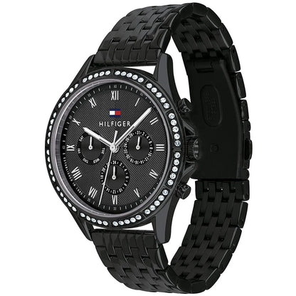 Tommy Hilfiger Ari 1782144 Multi-Function Black Dial All-Black Stainless Steel Women's Watch