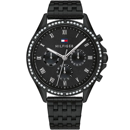 Tommy Hilfiger Ari 1782144 Multi-Function Black Dial All-Black Stainless Steel Women's Watch