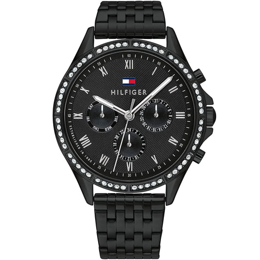 Tommy Hilfiger Ari 1782144 Multi-Function Black Dial All-Black Stainless Steel Women's Watch
