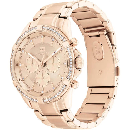 Tommy Hilfiger Kenzie 1782558 Multi-Function Rose Gold-Tone Crystal Women's Watch