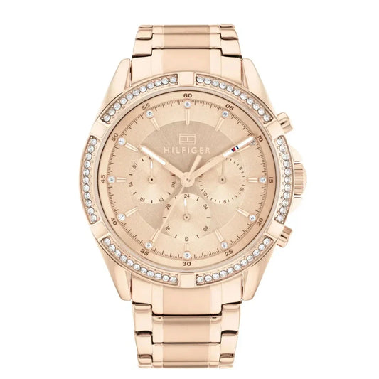 Tommy Hilfiger Kenzie 1782558 Multi-Function Rose Gold-Tone Crystal Women's Watch