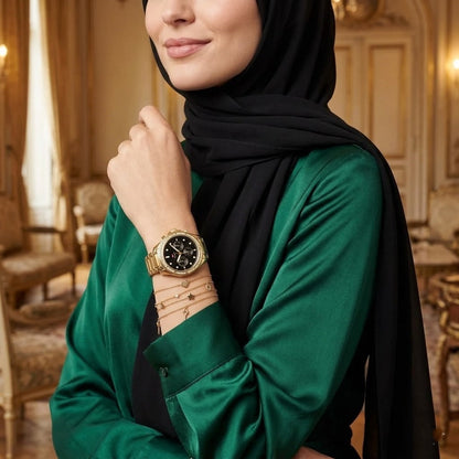 Tommy Hilfiger Brooklyn 1782570 Multi-Function Black Dial Gold-Tone Women's Watch