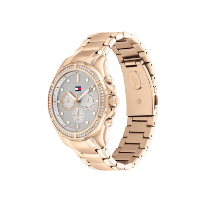 Tommy Hilfiger Brooklyn 1782572 Multi-Function Silver Dial Rose Gold-Tone Women's Watch