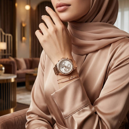 Tommy Hilfiger Brooklyn 1782572 Multi-Function Silver Dial Rose Gold-Tone Women's Watch