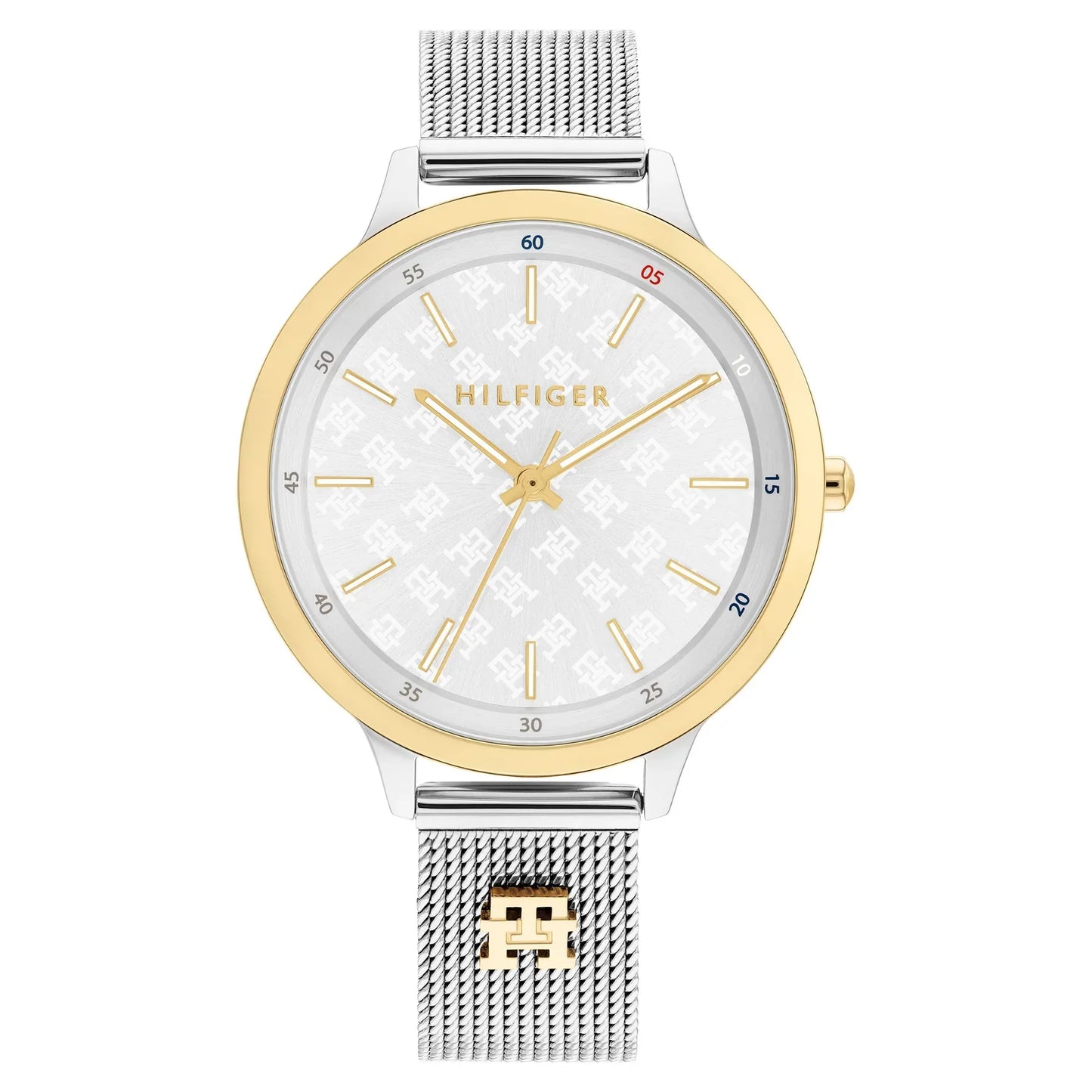Tommy Hilfiger 2850Two-Tone Silver & Gold Mesh Strap Women's Watch