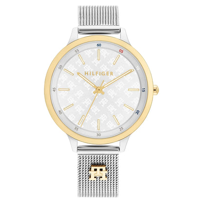 Tommy Hilfiger 2850Two-Tone Silver & Gold Mesh Strap Women's Watch