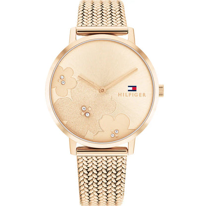 Tommy Hilfiger Carnation 1782603 Rose Gold Floral Mesh Women's Watch