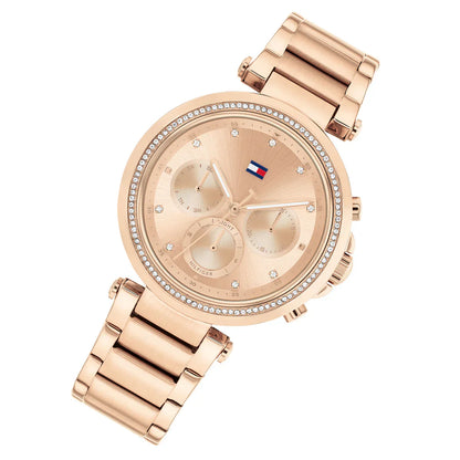 Tommy Hilfiger Lars 1782705 Multi-Function Rose Gold-Tone Crystal Women's Watch