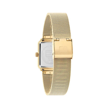 Tommy Hilfiger Tea 1782791 Gold Square Case Sage Green Dial Mesh Women's Watch