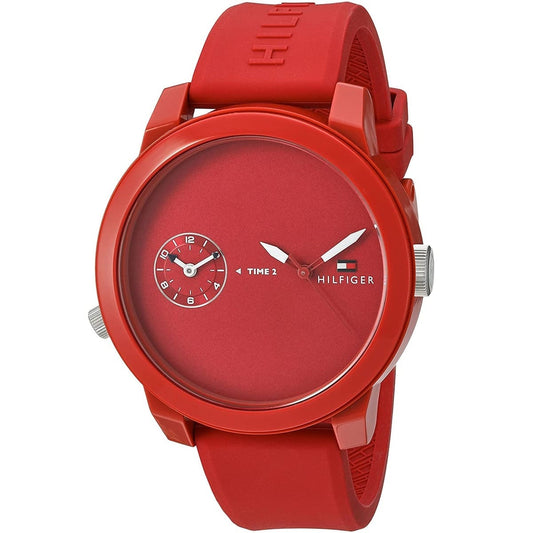 Tommy Hilfiger Men’s Sport Watch – Model 1791323 | Bold Red Silicone Design