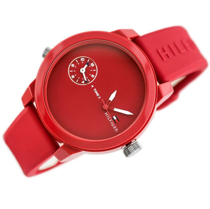 Tommy Hilfiger Men’s Sport Watch – Model 1791323 | Bold Red Silicone Design