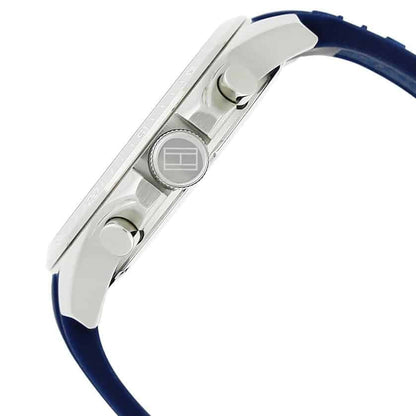 Tommy Hilfiger Decker 1791349 Silver Case White Dial Blue Rubber Men's Watch