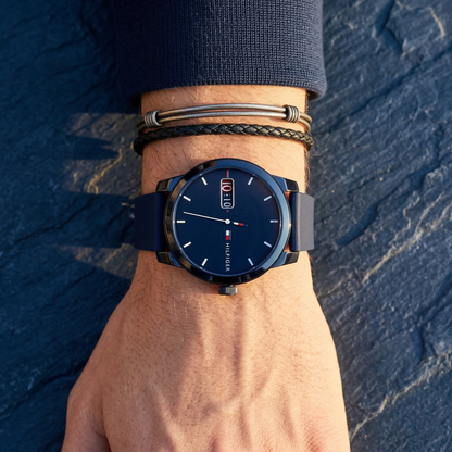 Tommy Hilfiger Denim 1791381 All Blue Rubber Strap Men's Watch