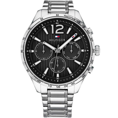 Tommy Hilfiger Gavin 1791469 Silver-Tone Black Dial Stainless Steel Men's Watch