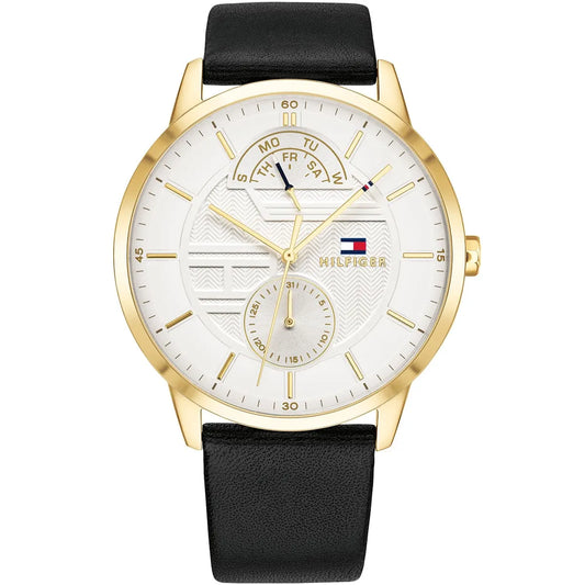 Original Tommy Hilfiger Hunter Men's Watch - Gold Case & Black Leather (1791606)