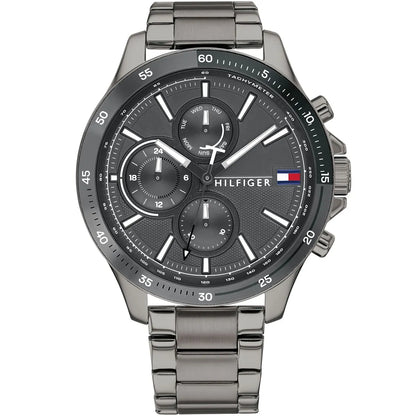 Tommy Hilfiger Bank 1791719 Multi-Function Grey Gunmetal Men's Watch