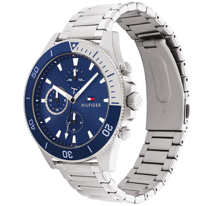 Tommy Hilfiger Larson 1791917 Multi-Function Blue Dial Men's Silver Steel Watch