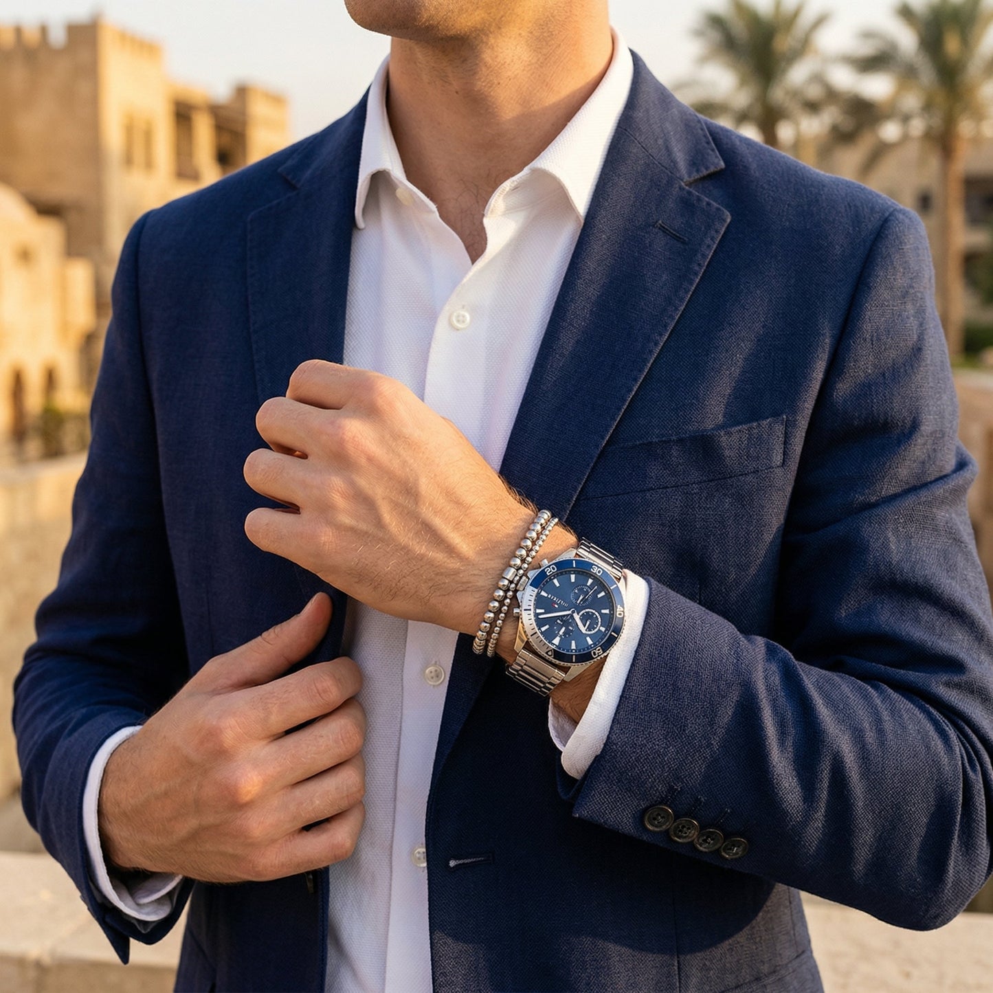 Tommy Hilfiger Larson 1791917 Multi-Function Blue Dial Men's Silver Steel Watch