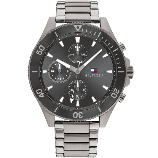 Tommy Hilfiger Larson 1791918 Multi-Function Grey Dial Men's Grey Steel Watch