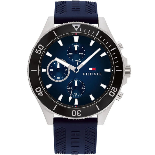 Tommy Hilfiger Larson 1791920 Multi-Function Blue Dial Men's Blue Rubber Watch