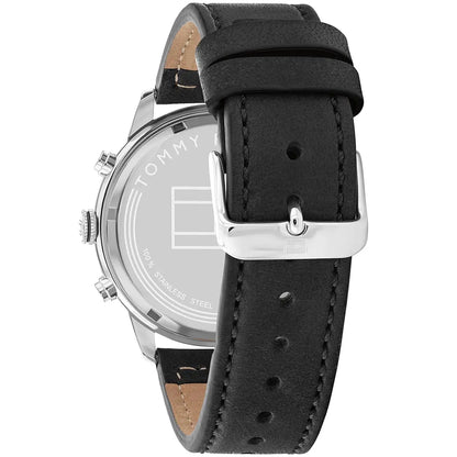 Tommy Hilfiger Jimmy 1791947 Multi-Function Black Dial Men's Black Leather Watch