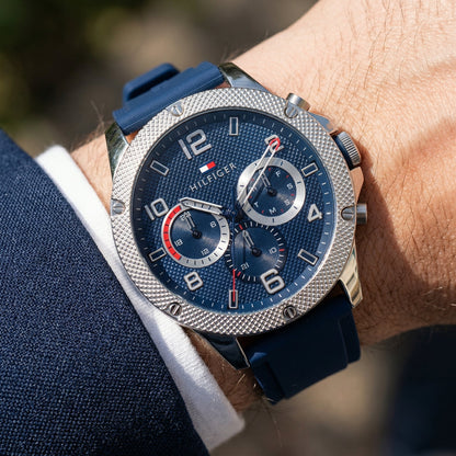 Tommy Hilfiger Blaze 1792027 Multi-Function Blue Dial Men's Blue Rubber Watch