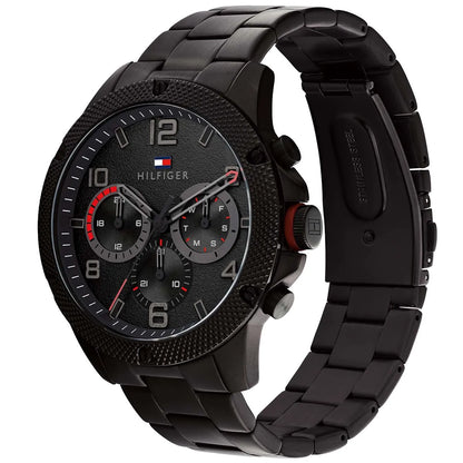 Tommy Hilfiger Blaze 1792030 Multi-Function Black Dial Men's Black Steel Watch